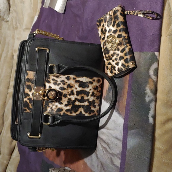 Dasein Handbags - Leopard Purse and wallet Set